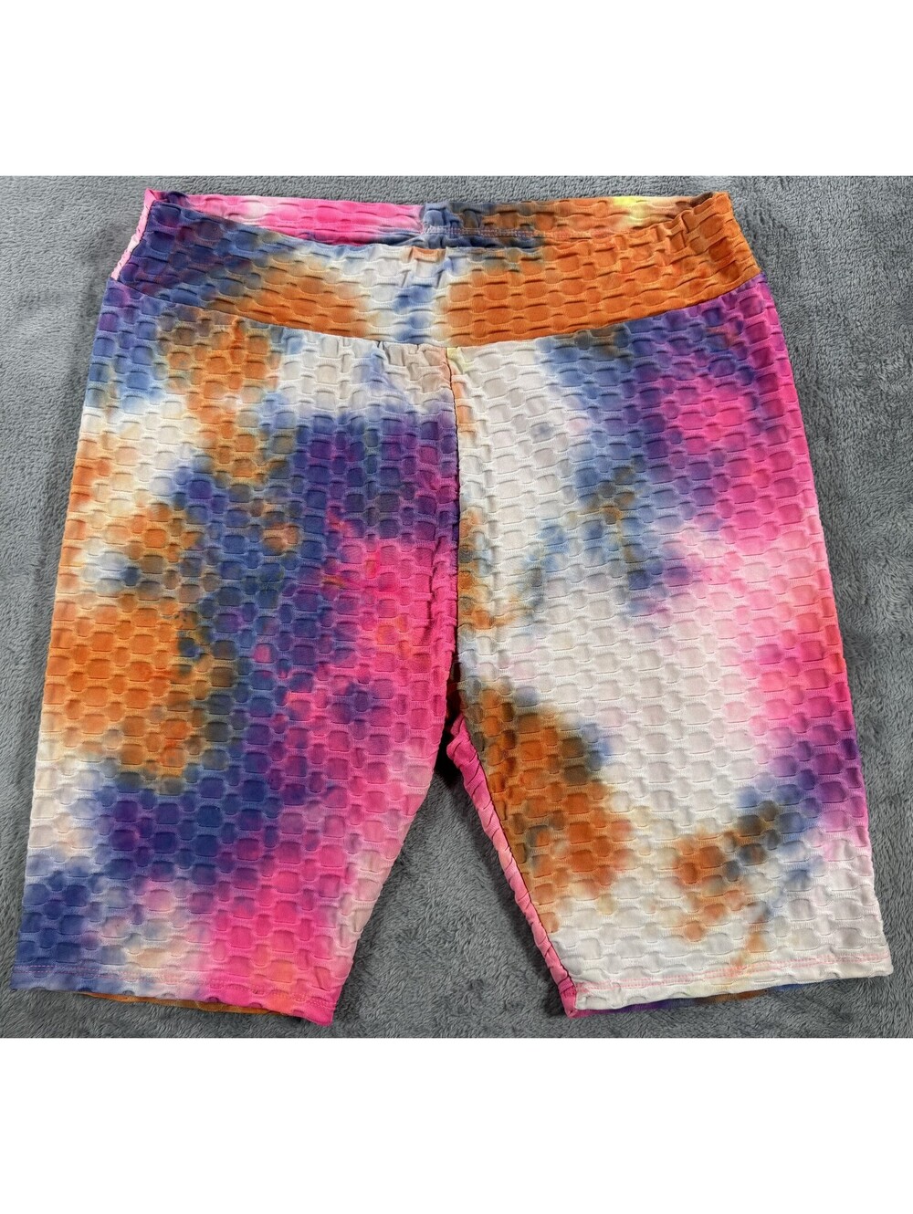 Love J Women's Tie-Dye Textured Athletic Biker Shorts Plus Size 3X